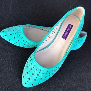 Suede perforated flats